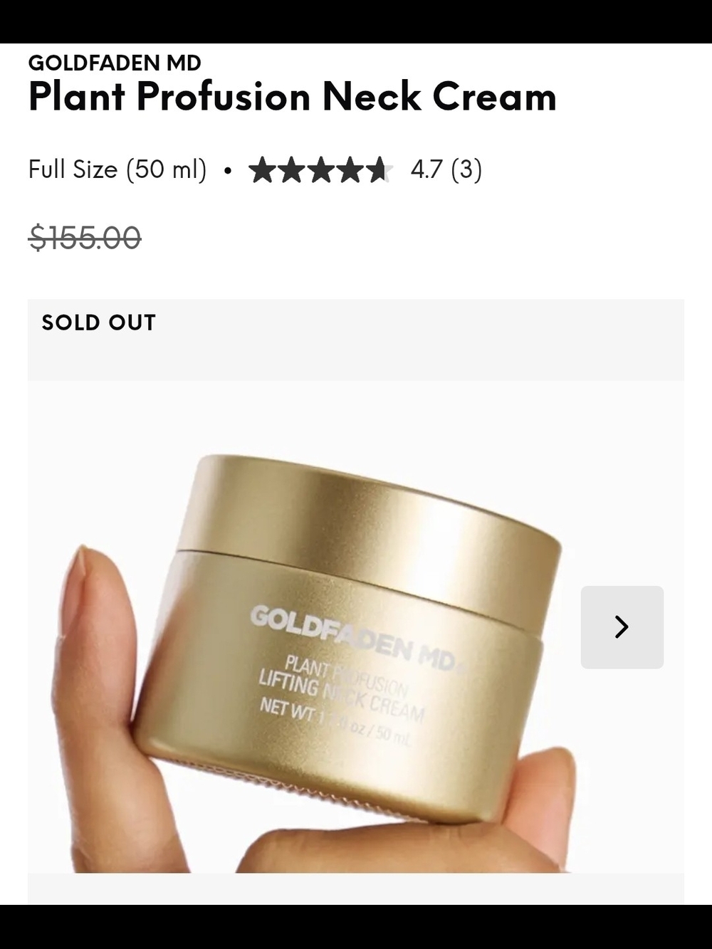 GOLDFADEN MD Plant Profusion Neck Cream — Gold